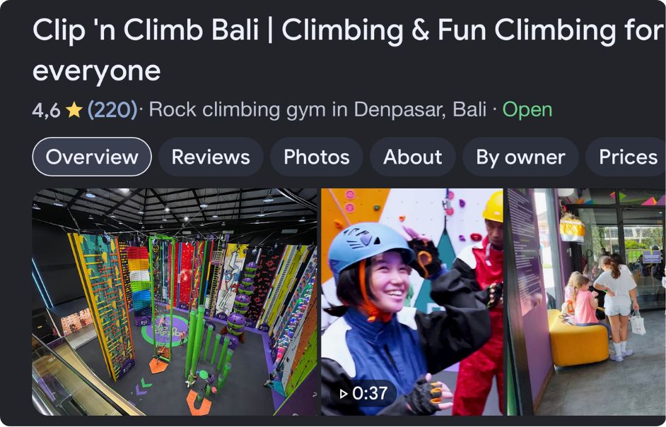 Clip 'n Climb Bali - Sebelum