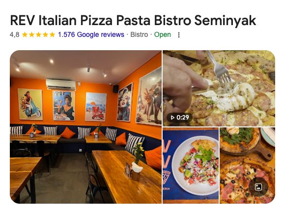REV Italian Pizza Pasta Bistro Seminyak - Sesudah