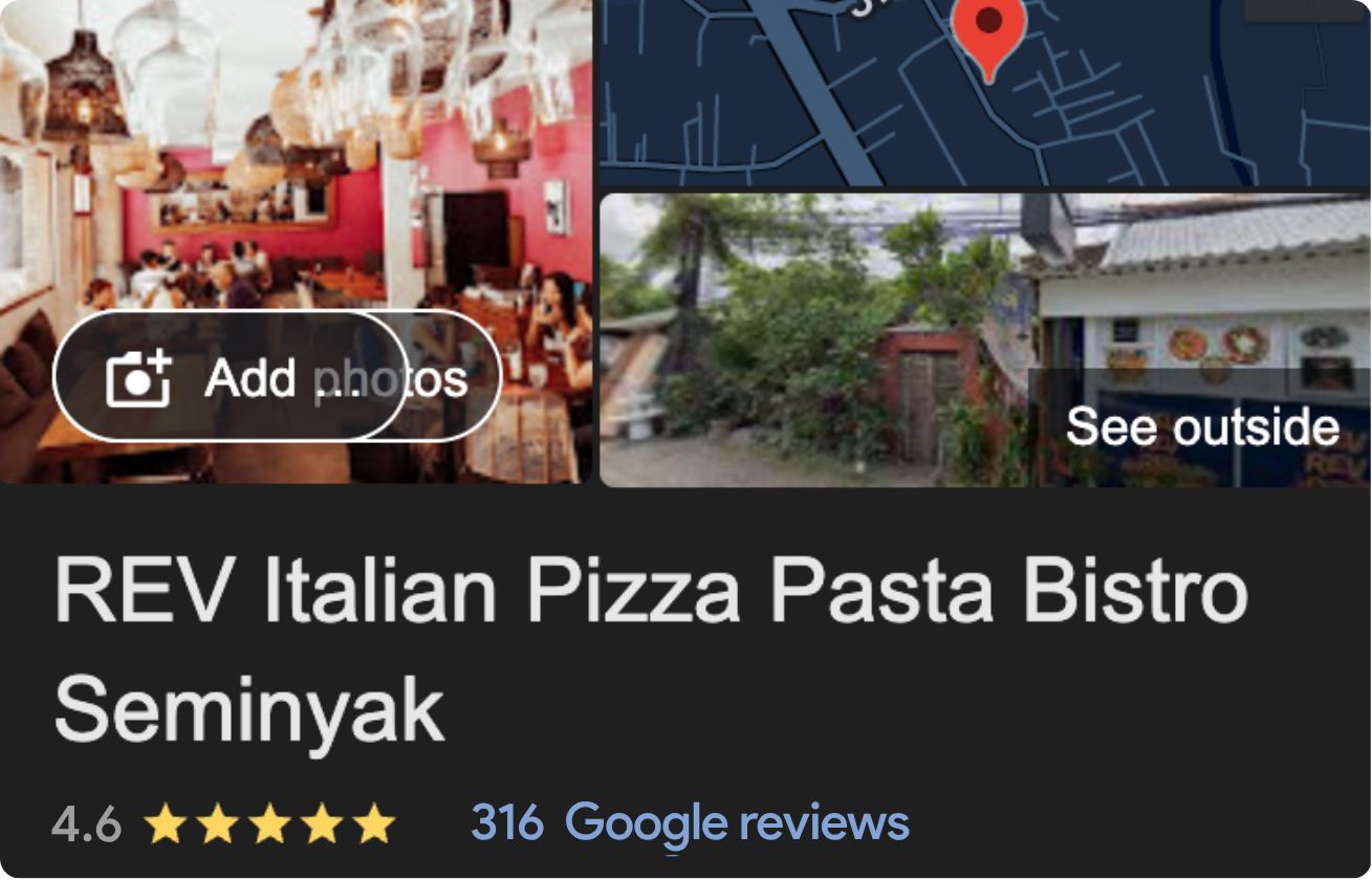 REV Italian Pizza Pasta Bistro Seminyak - Sebelum