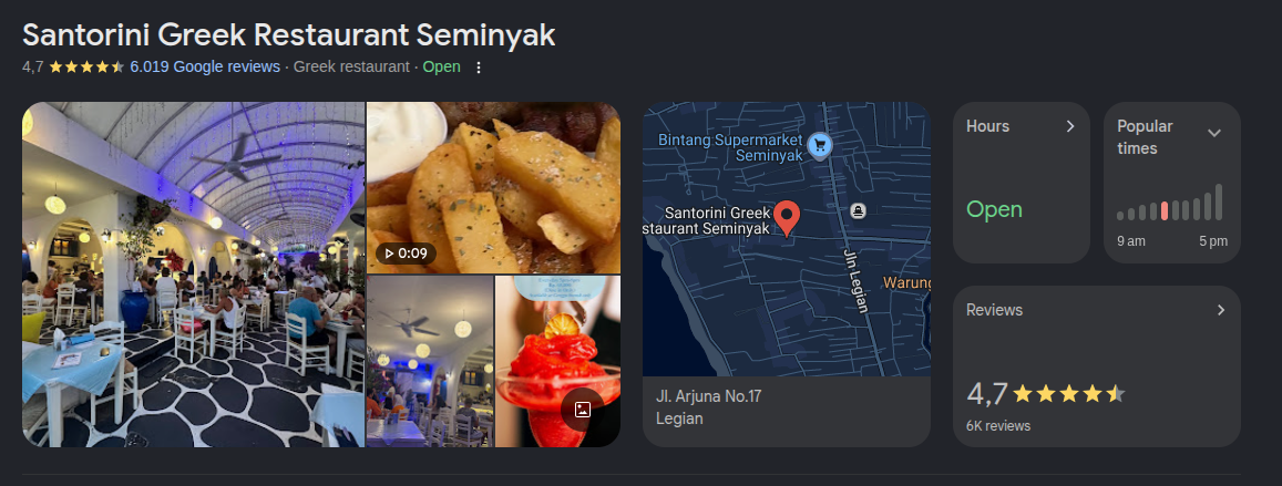 Santorini Greek Restaurant Seminyak - Sesudah